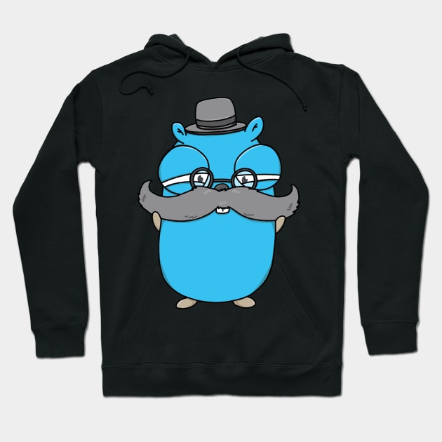 Posh Mustached Gopher Hoodie by MariaNinfa